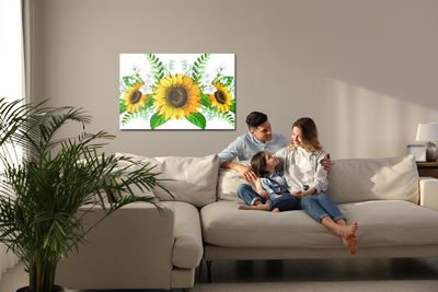 Ljuddämpande tavla - Decorative sunflowers