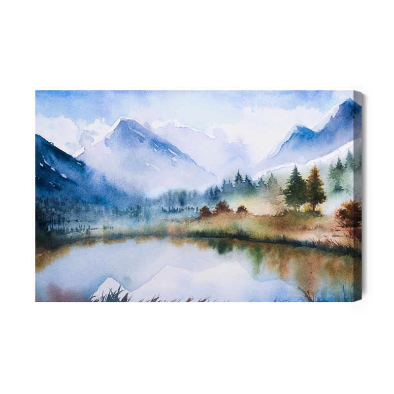 Ljuddämpande tavla - Mountain landscape painted