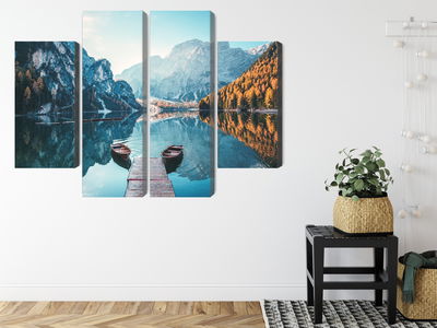 Ljuddämpande tavla - Lake braies in the italian