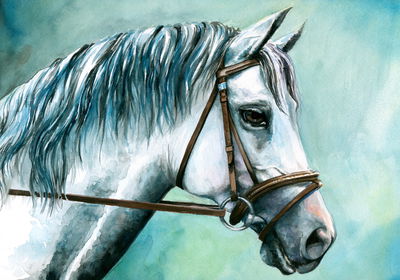 Ljuddämpande tavla - White horse as painted