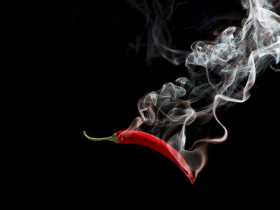 Ljuddämpande tavla - Red chili with smoke