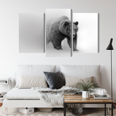 Ljuddämpande tavla - Bear in the fog 3d