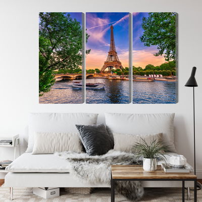 Ljuddämpande tavla - Eiffel tower and seine river