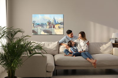 Ljuddämpande tavla - Bridge in Rome