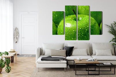 Ljuddämpande tavla - Green apples on a macro scale