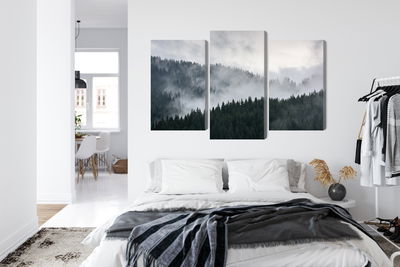 Ljuddämpande tavla - Misty 3d forest landscape