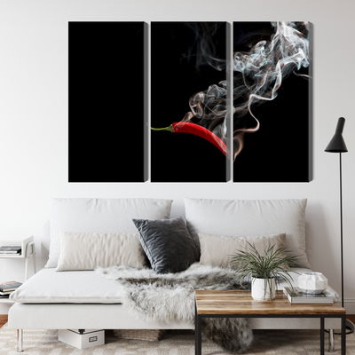 Ljuddämpande tavla - Red chili with smoke