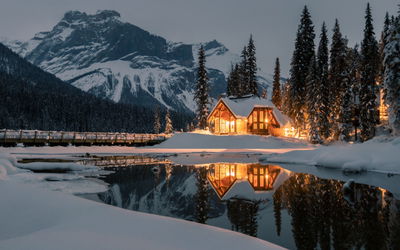 Ljuddämpande tavla - Emerald lake in Canada