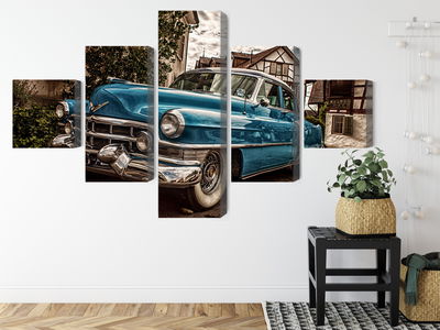 Ljuddämpande tavla - A blue cadillac eldorado