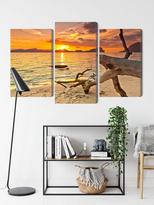 Ljuddämpande tavla - Sea landscape at sunset