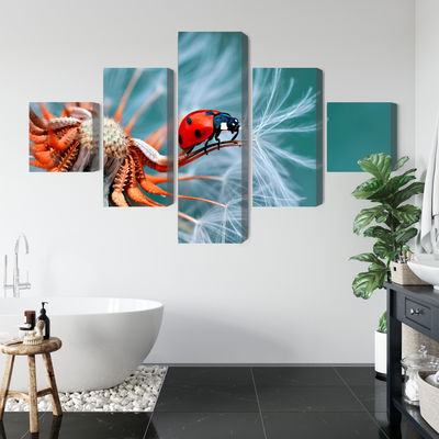 Ljuddämpande tavla - Ladybug on a dandelion