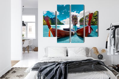 Ljuddämpande tavla - Boats at the andaman sea