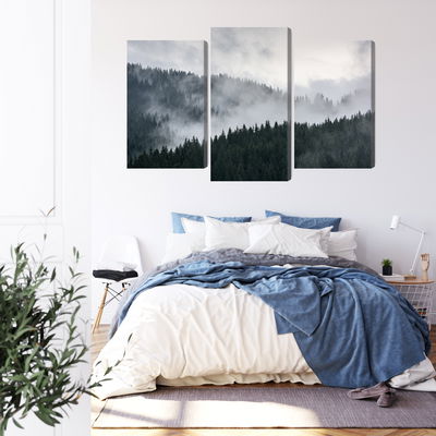 Ljuddämpande tavla - Misty 3d forest landscape