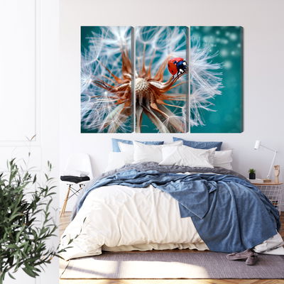 Ljuddämpande tavla - Ladybug on a dandelion