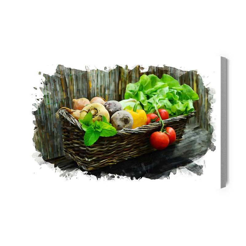 Ljuddämpande tavla - Wicker basket of vegetables