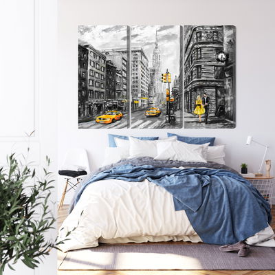 Ljuddämpande tavla - View of the street of new