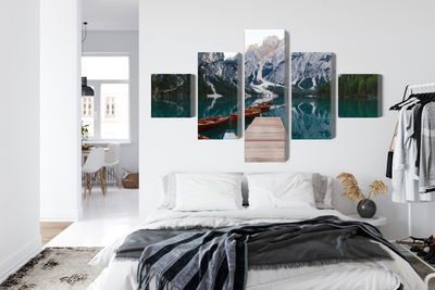 Ljuddämpande tavla - Lake braies in Italy