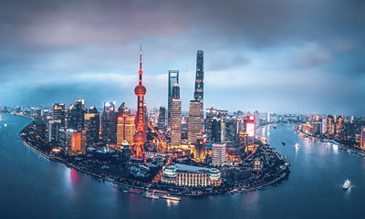 Ljuddämpande tavla - Shanghai panorama at night