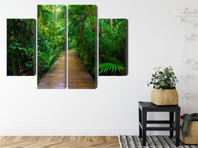 Ljuddämpande tavla - Wooden bridge in a tropical