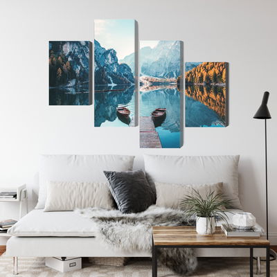 Ljuddämpande tavla - Lake braies in the italian