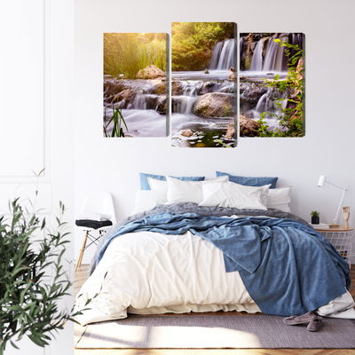Ljuddämpande tavla - Waterfall at sunset
