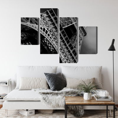 Ljuddämpande tavla - Black and white eiffel tower