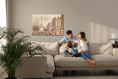 Ljuddämpande tavla - Paris panorama in shades