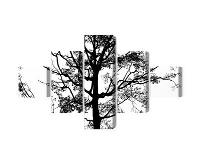 Ljuddämpande tavla - Black tree on a white