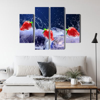 Ljuddämpande tavla - Strawberries on ice