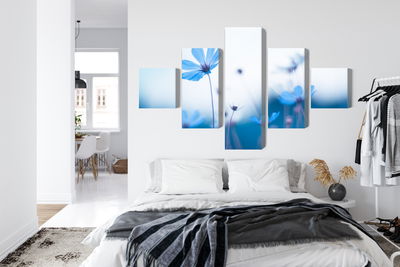 Ljuddämpande tavla - Delicate blue flowers