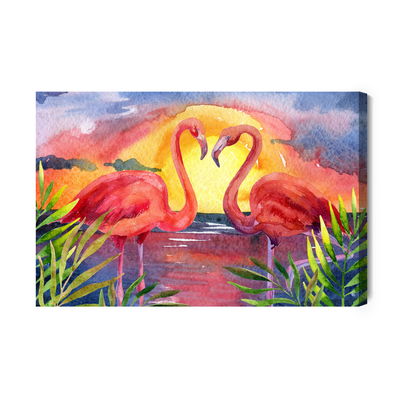 Ljuddämpande tavla - Pink birds