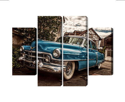 Ljuddämpande tavla - A blue cadillac eldorado