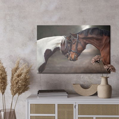 Ljuddämpande tavla - Beautiful horses in the woods