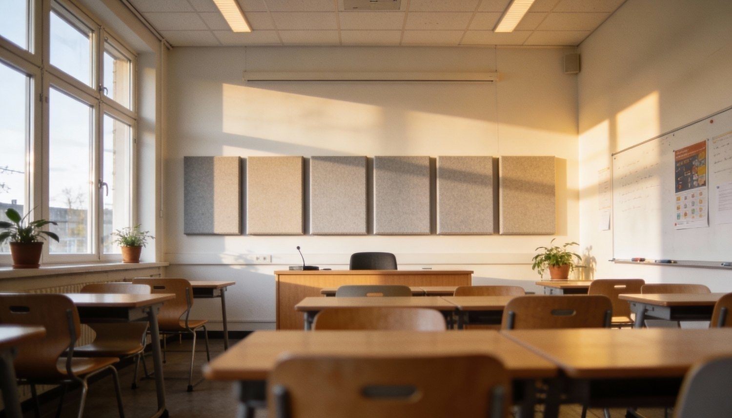 Ljudabsorbera ett rum i en skola