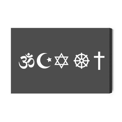 Ljuddämpande tavla - Religious symbols icons set