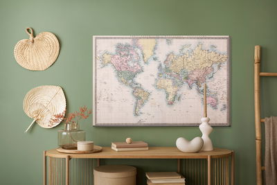 Ljuddämpande tavla - World map in the old style