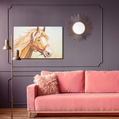 Ljuddämpande tavla - A horse painted