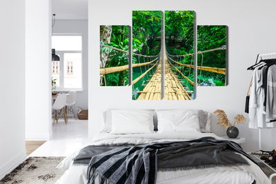 Ljuddämpande tavla - Bamboo bridge in the rain