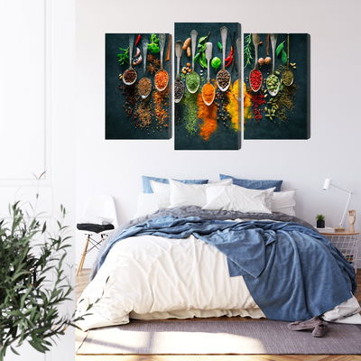 Ljuddämpande tavla - Herbs and spices on spoons