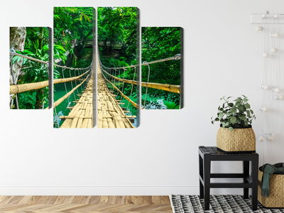 Ljuddämpande tavla - Bamboo bridge in the rain