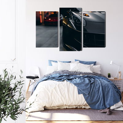 Ljuddämpande tavla - Front of a black sports car