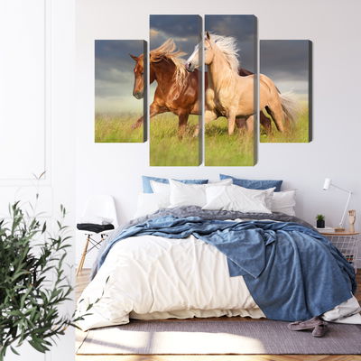 Ljuddämpande tavla - Horses galloping in a 3d