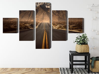 Ljuddämpande tavla - Road to the mountains 3d