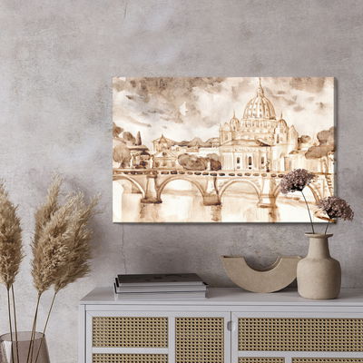 Ljuddämpande tavla - Rome painted with watercolor