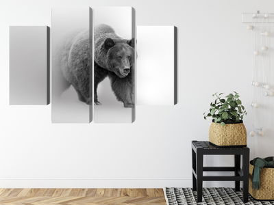 Ljuddämpande tavla - Bear in the fog 3d