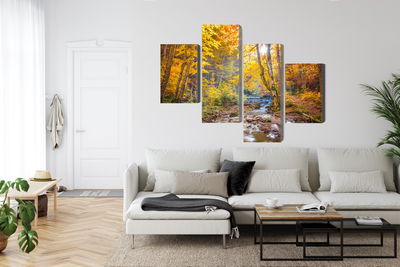 Ljuddämpande tavla - 3d autumn forest landscape