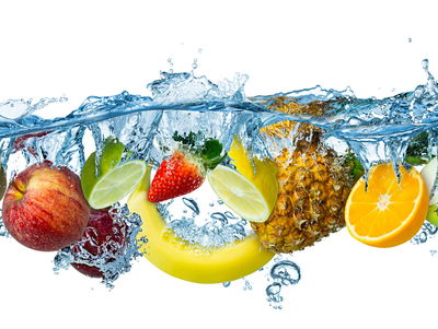 Ljuddämpande tavla - Fresh fruit in the water