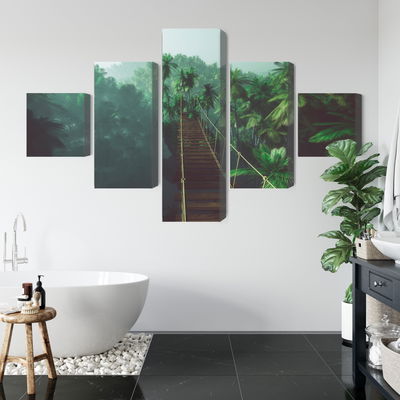 Ljuddämpande tavla - Rope bridge in the jungle 3d