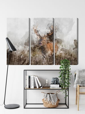 Ljuddämpande tavla - A deer painted with 3d