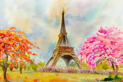 Ljuddämpande tavla - The eiffel tower between